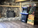 Arcade Games and Fireplace